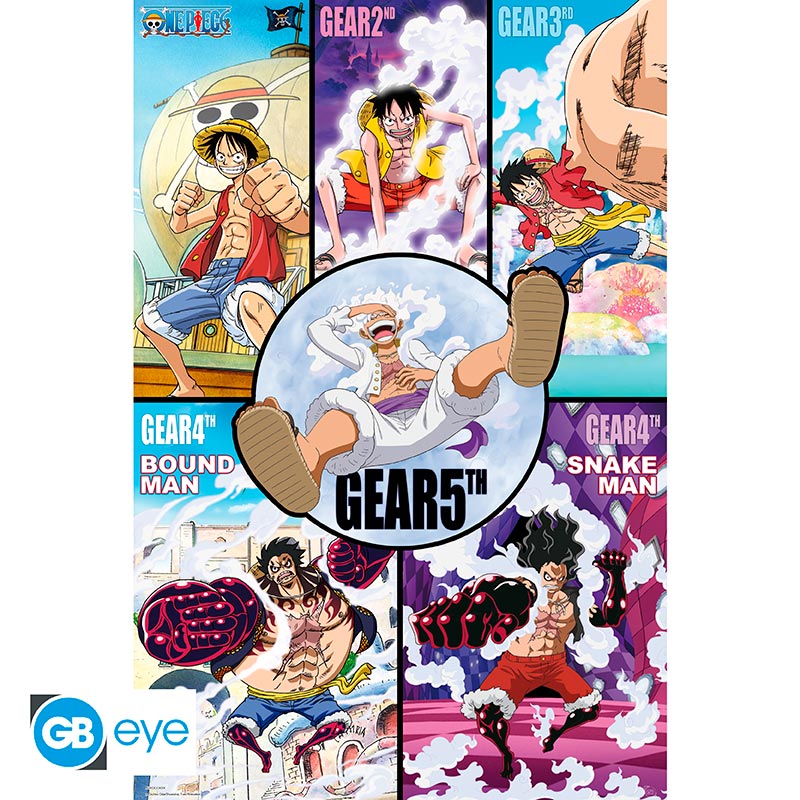 One Piece – Ruffy Gears History Maxiposter (91,5 x 61cm)